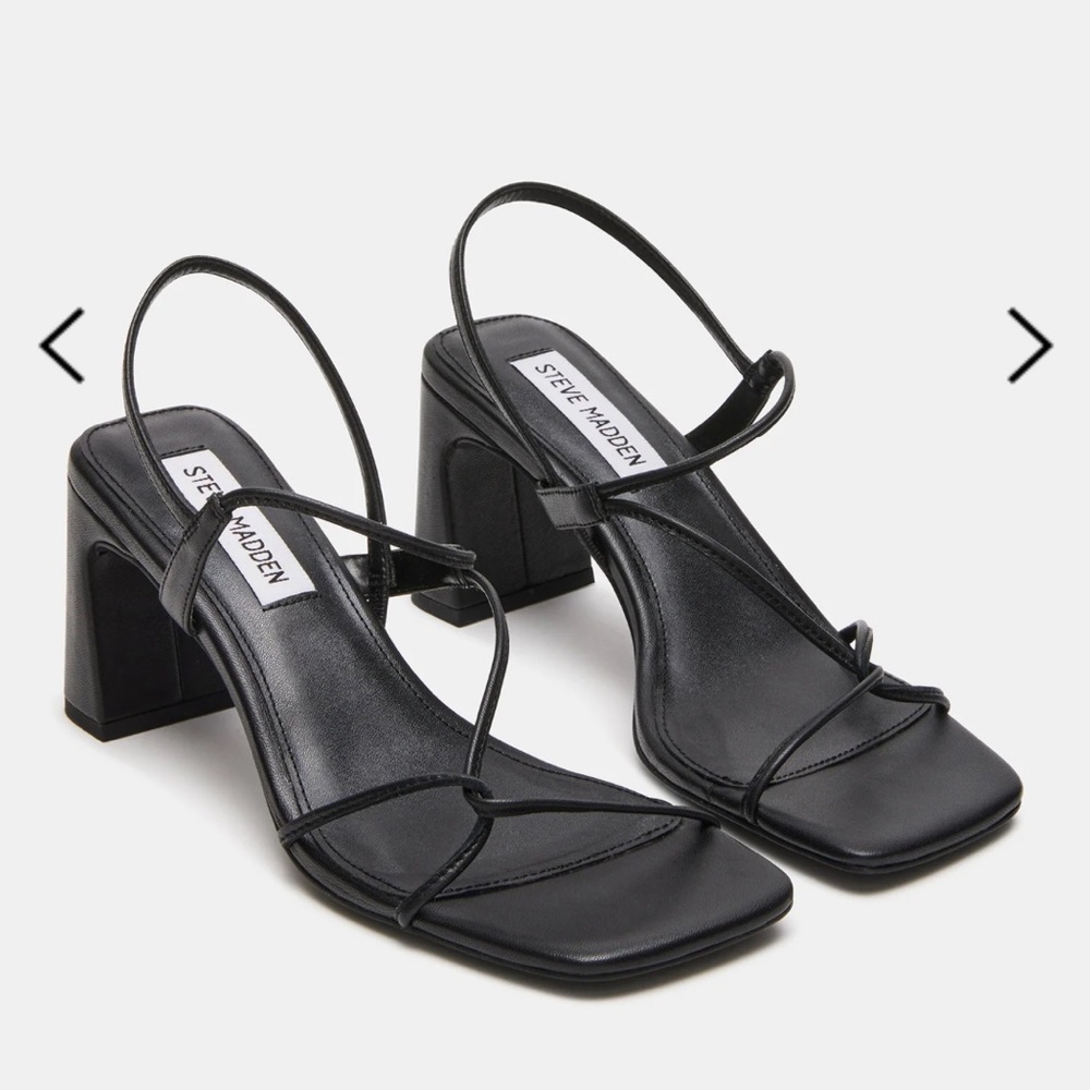 Steve Madden VALORA BLACK LEATHER kitten heel